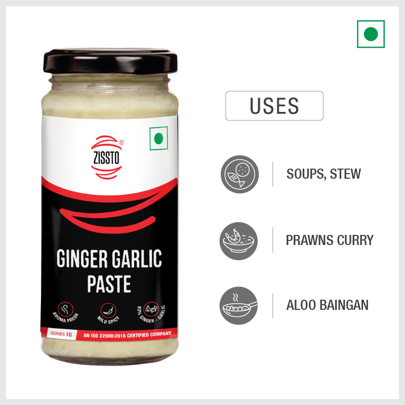 Zissto Ginger Garlic Paste - 250gms (Serves 10)
