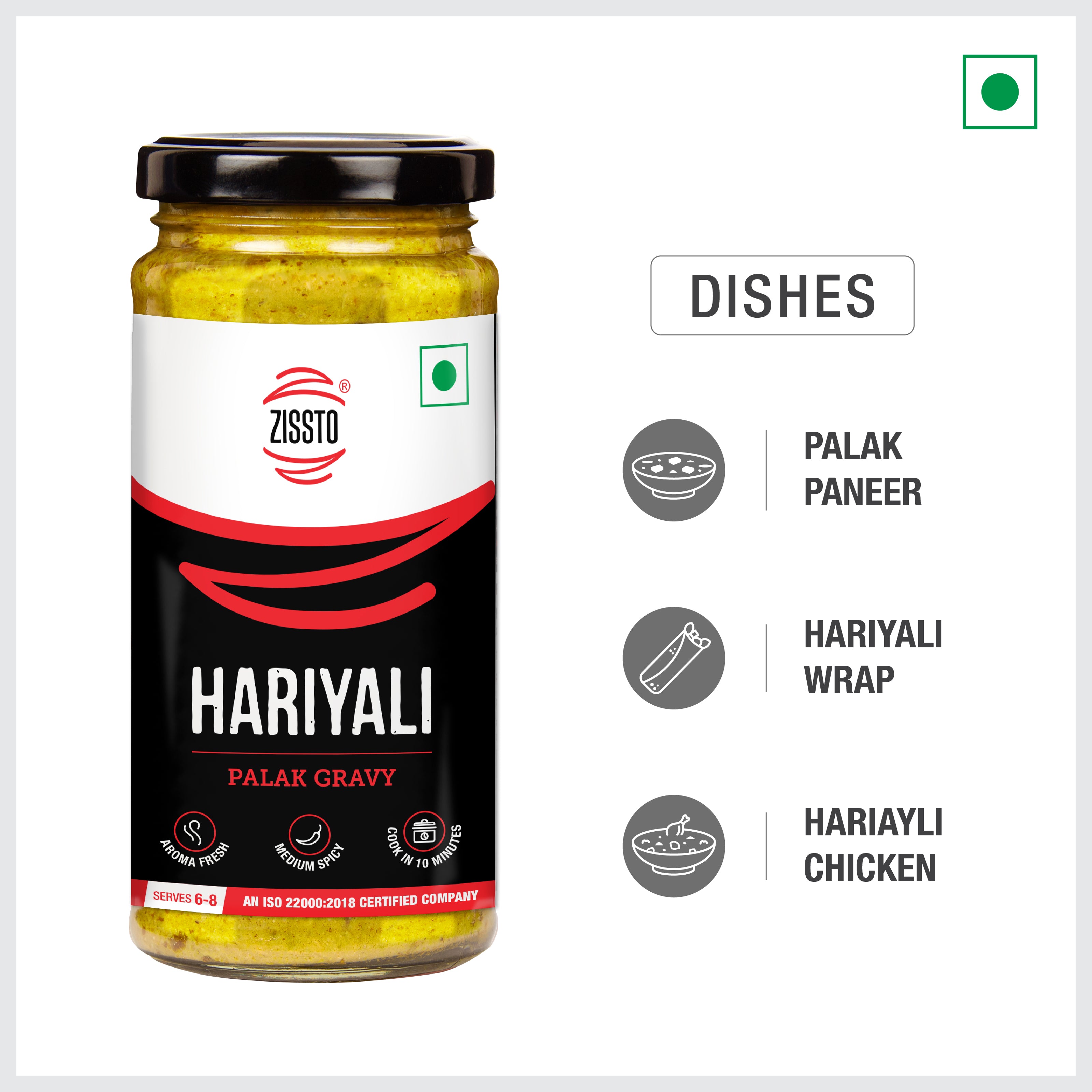 Zissto Hariyali Cooking Gravy - 250gms (Serves 6-8)