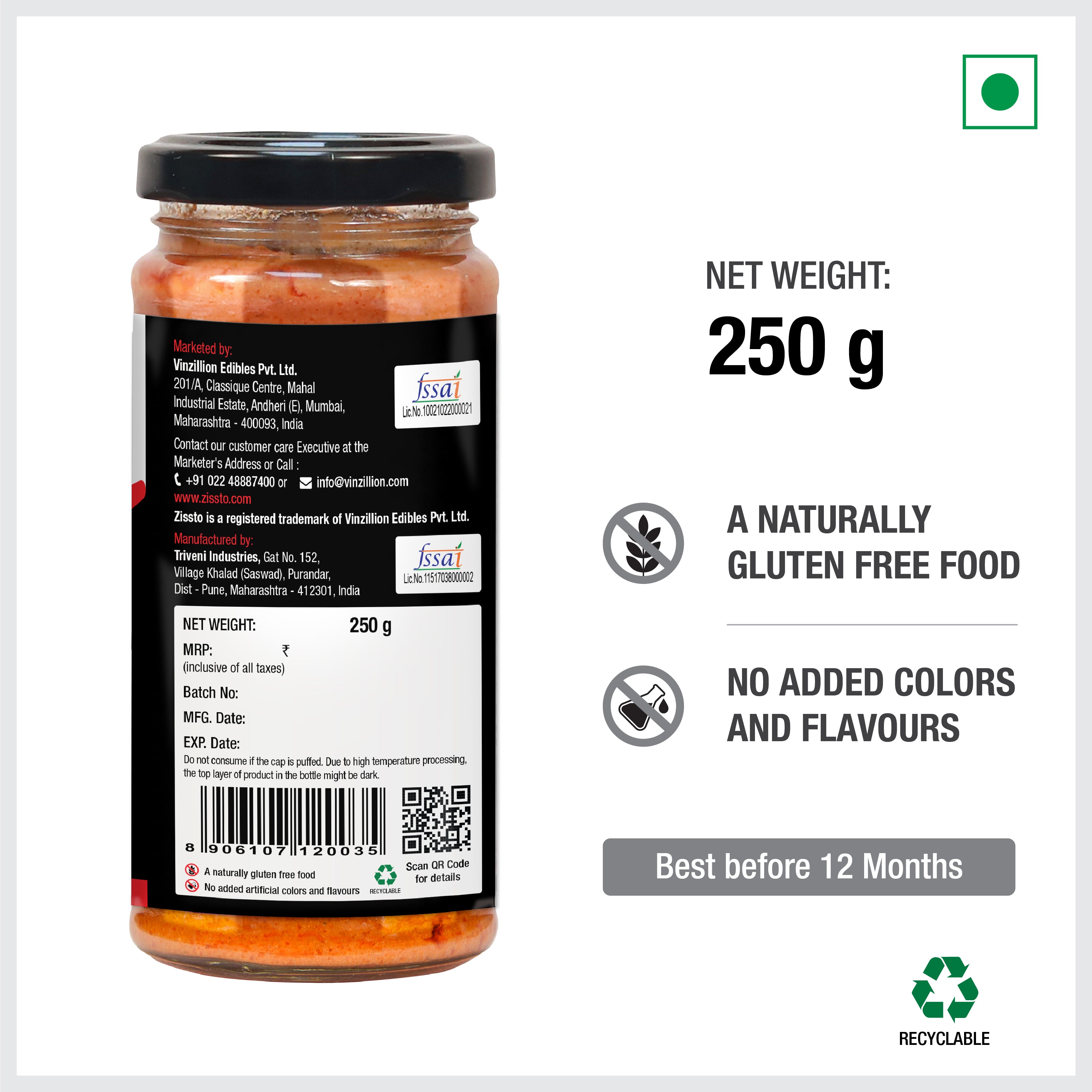 Zissto Makhani Cooking Gravy - 250gms (Serves 6-8)