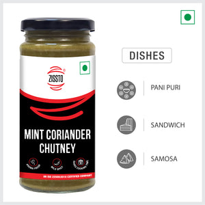 Zissto Mint Coriander Chutney - 250gms (Serving Size-17g)