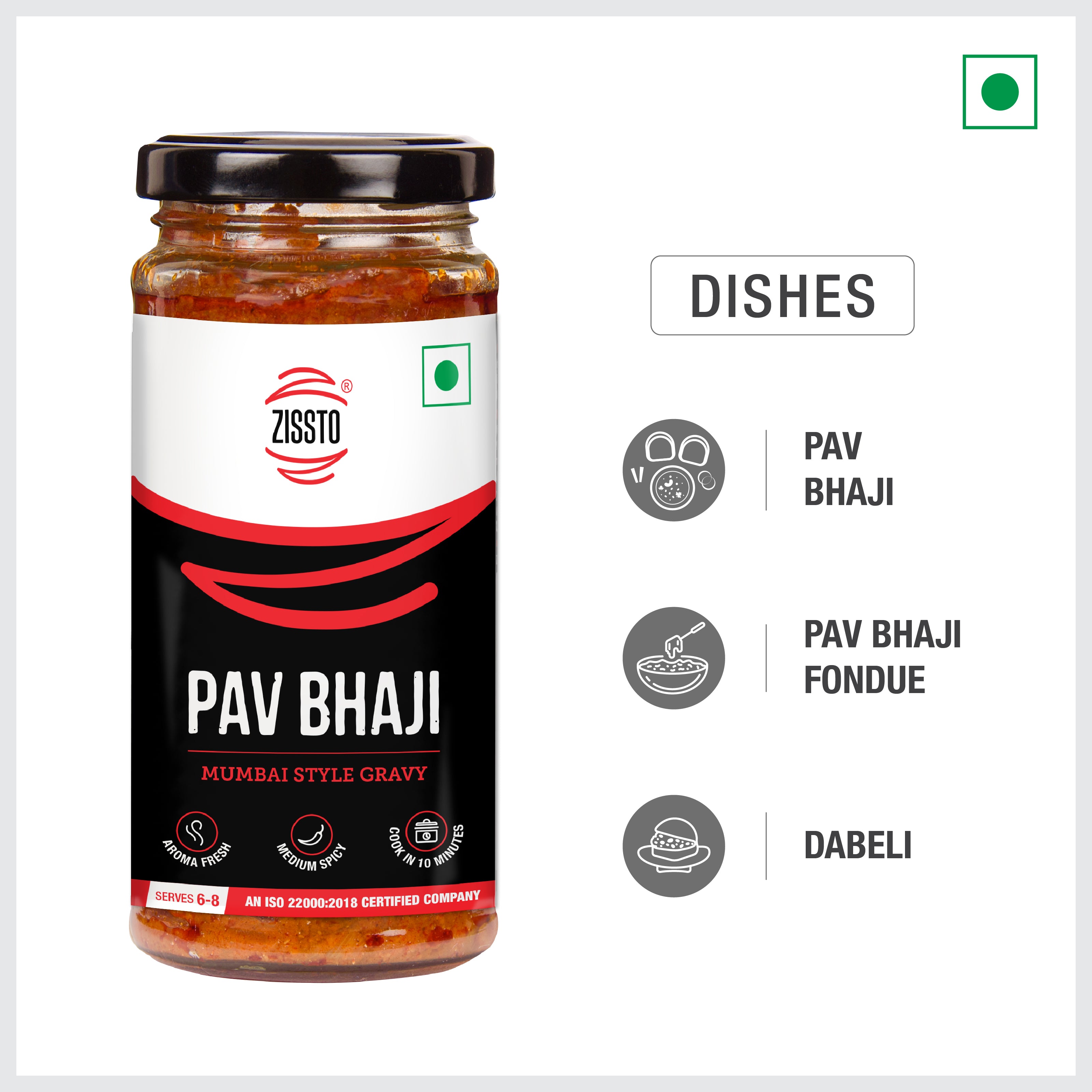 Zissto Pav Bhaji Cooking  - 250gms (Serves 6-8)